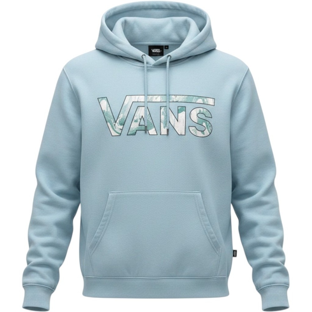 Vans Kids Light Blue Marble Logo Pullover Hoodie Sweatshirt Medium M 11/2022